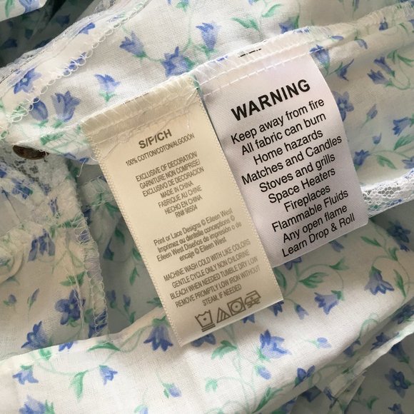 Eileen West Button Front Full Length Gown/Robe with Bluebell Print Size S - Picture 15 of 15